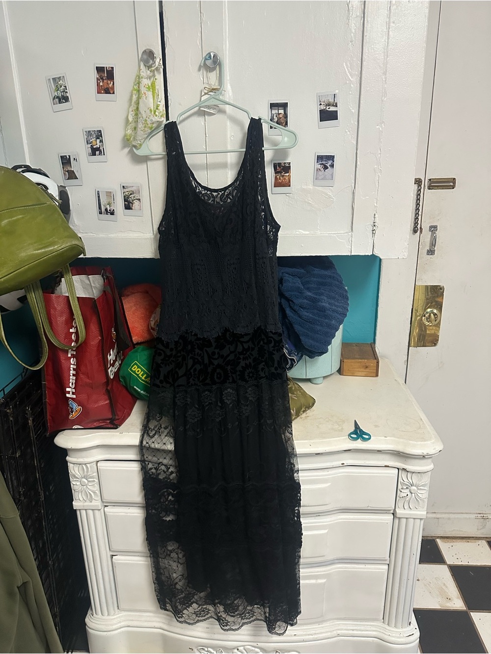 Vintage Black Lace Maxi Dress